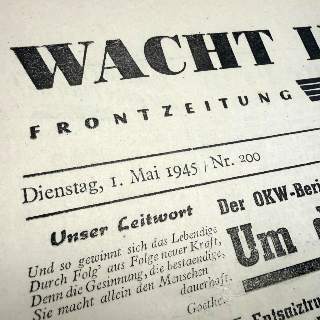 Original WWII German newspaper 'Wacht im Westen' May 1, 1945 — image 3