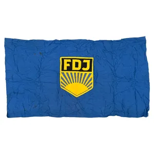 Original DDR Cold War era FDJ 'Freie Deutsche Jugend' flag