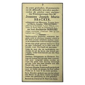 Original WWII Dutch death card Dordrecht/Sumatra