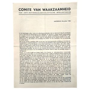 Original 1930s Dutch Anti-National Socialist movement document