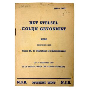 Original WWII Dutch NSB brochure Graaf M. de Marchant et …