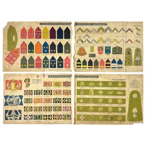 Original Late 1940s Dutch army cardboard signs with ranks and …