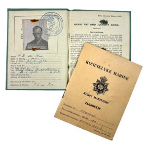 Original WWII Dutch Korps Mariniers ID booklets of a Marine …