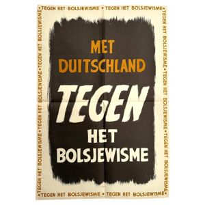 Original WWII Dutch NSB poster – Met Duitschland tegen het …