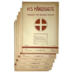 Original WWII Norwegian Nasjonal Samling 'Månedshefte' magazine complete year 1944 …