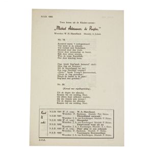 Original WWII Dutch NSB W.A. Frontzorgactie 'De Ruyter Cancate' sheet …