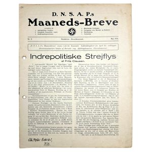 Original WWII Danish DNSAP Maaneds-Breve magazine