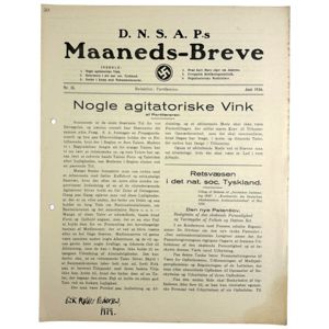 Original WWII Danish DNSAP Maaneds-Breve magazine