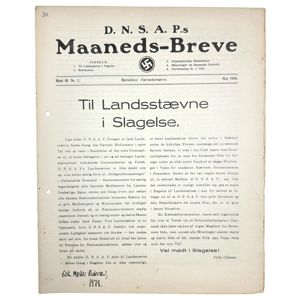Original WWII Danish DNSAP Maaneds-Breve magazine