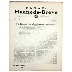 Original WWII Danish DNSAP Maaneds-Breve magazine