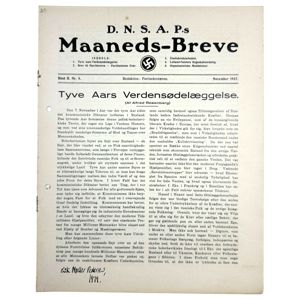 Original WWII Danish DNSAP Maaneds-Breve magazine