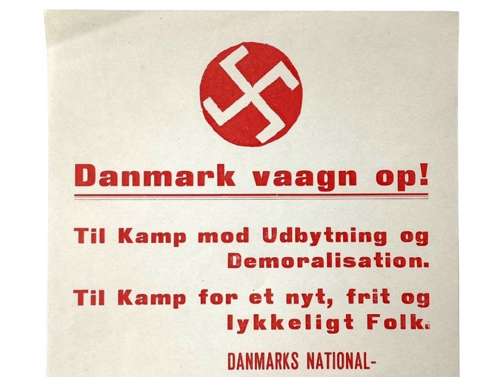 Original WWII Danish DNSAP 'Danmark vaagn op!' Flyer — image 3
