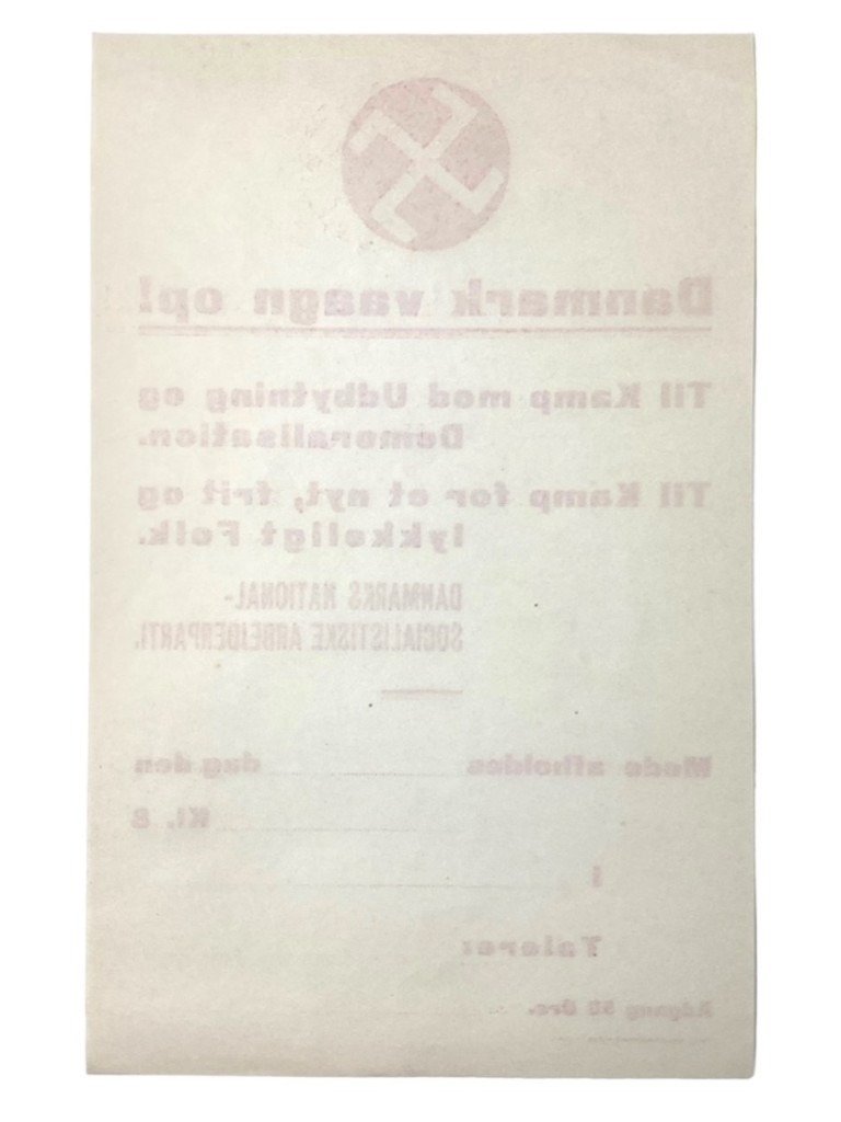 Original WWII Danish DNSAP 'Danmark vaagn op!' Flyer — image 6