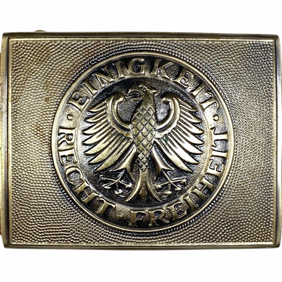 Original Bundeswehr buckle with leather tab — image 2