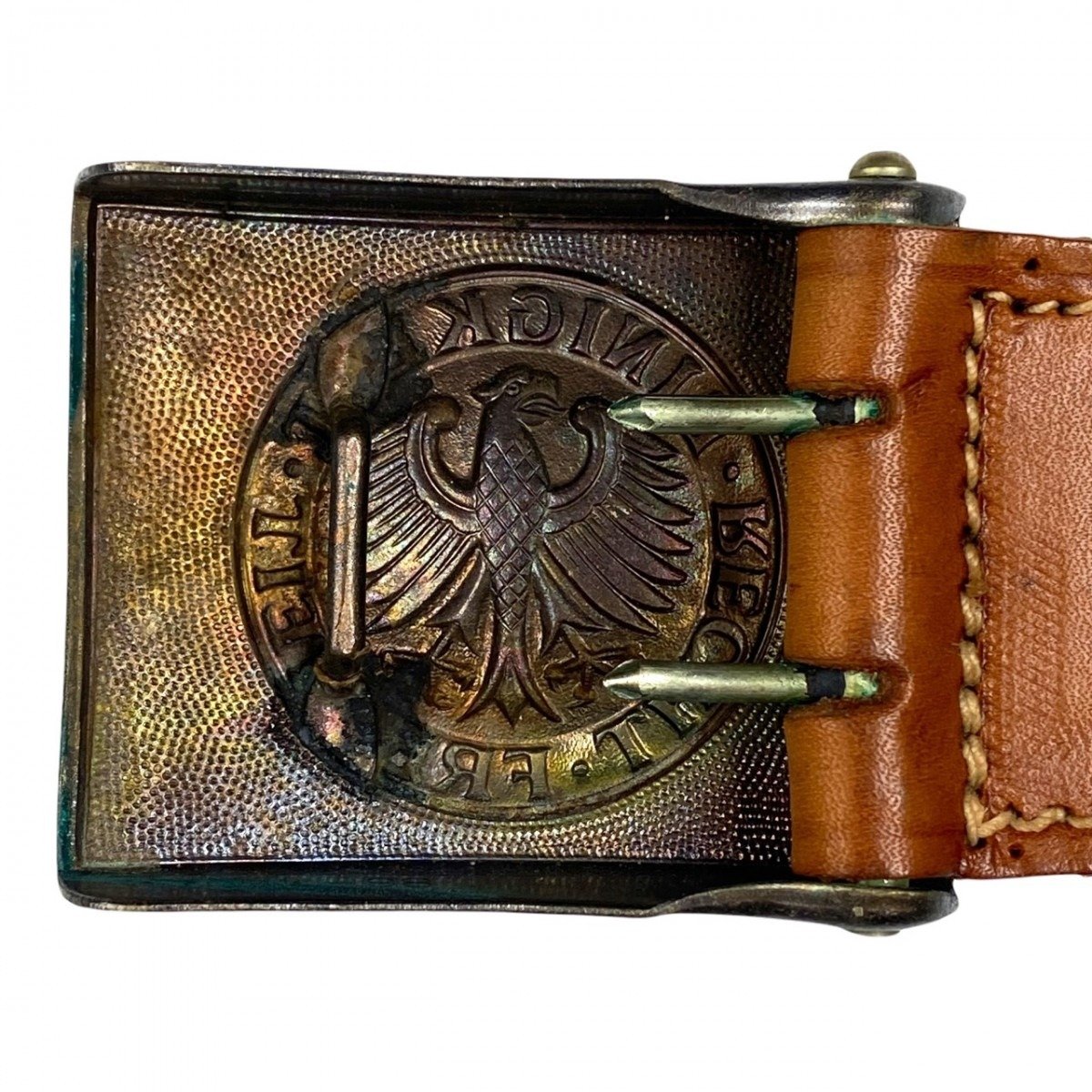 Original Bundeswehr buckle with leather tab — image 4
