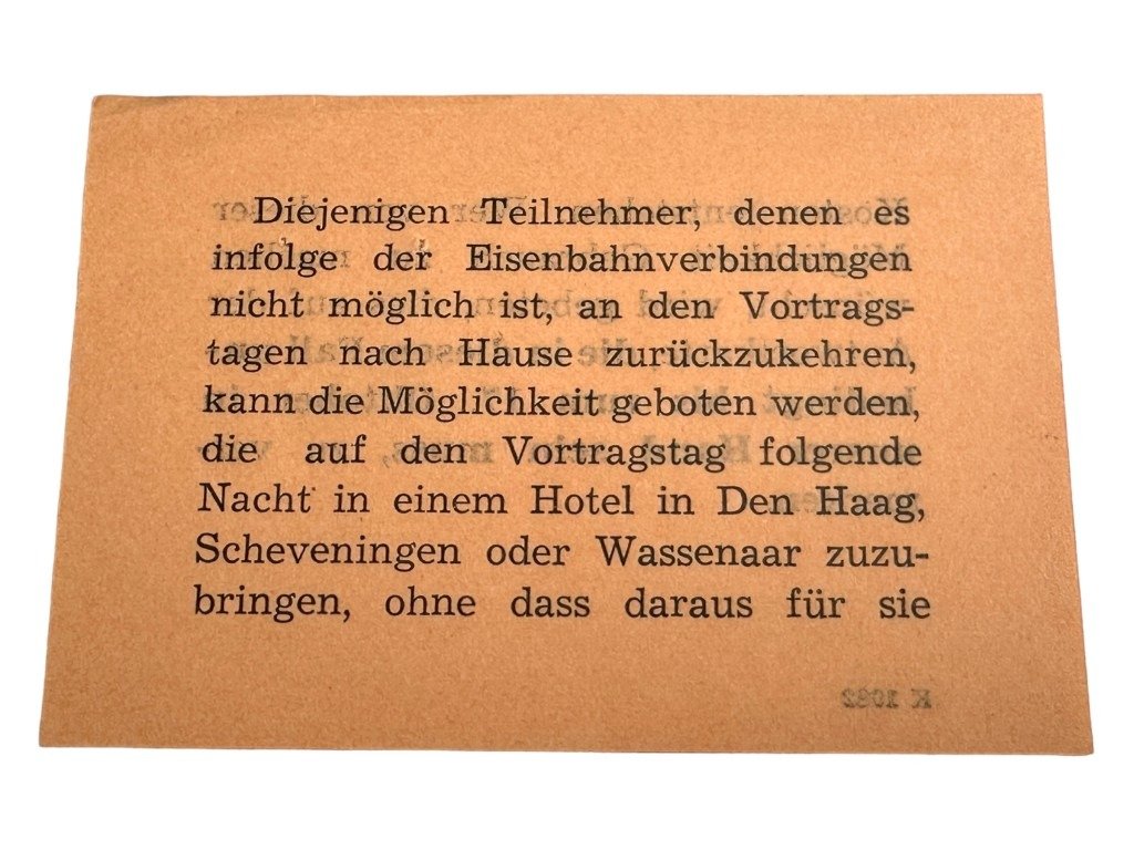 Original WWII Dutch NSB invitation from propaganda leader Ernst Voorhoeve — image 10