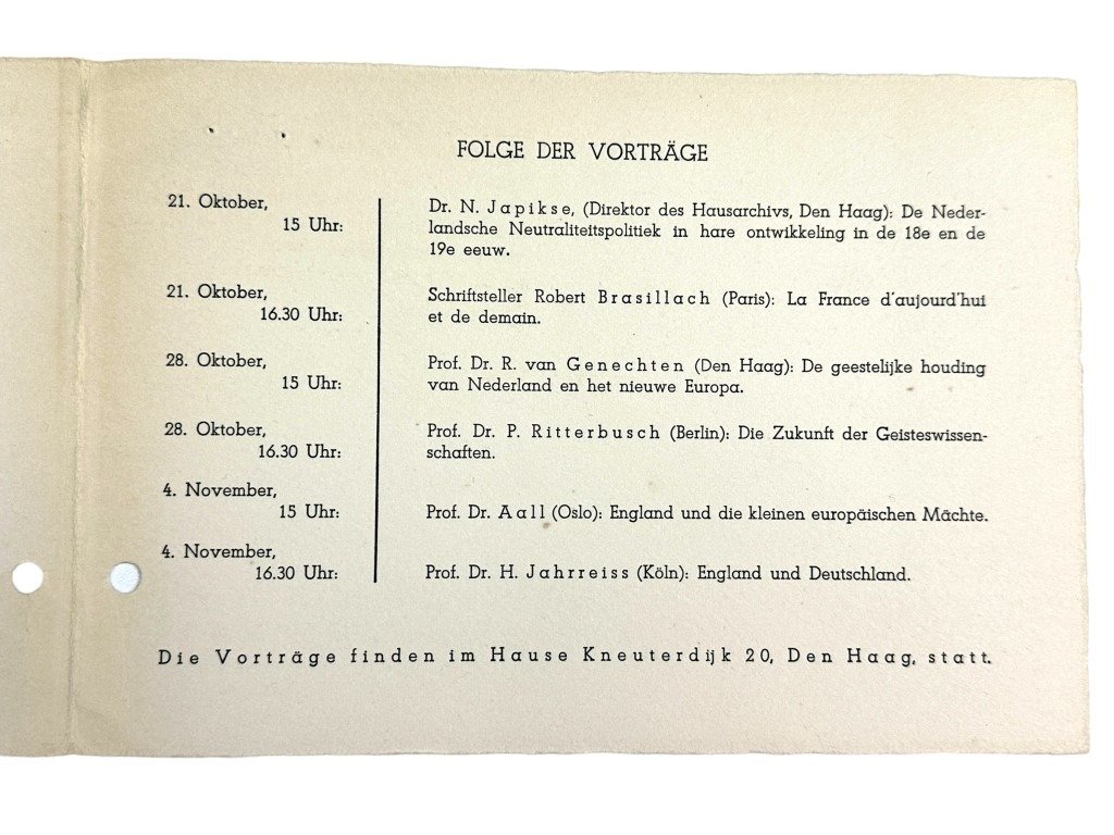 Original WWII Dutch NSB invitation from propaganda leader Ernst Voorhoeve — image 6