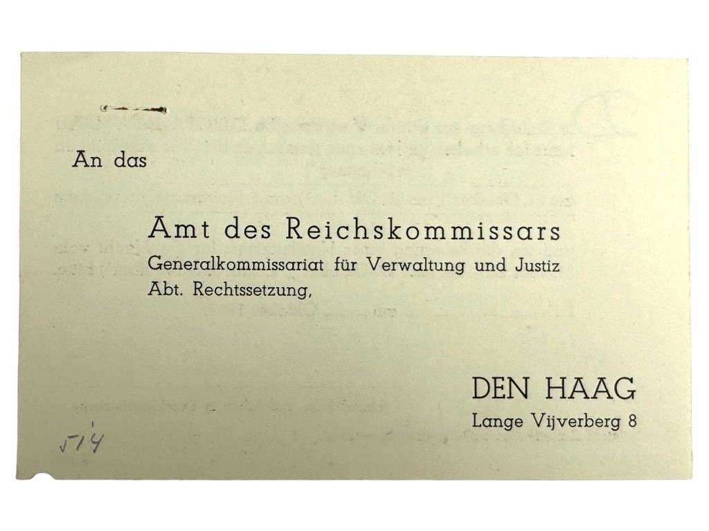 Original WWII Dutch NSB invitation from propaganda leader Ernst Voorhoeve — image 8