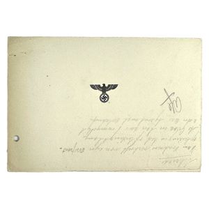 Original WWII Dutch NSB invitation from propaganda leader Ernst Voorhoeve