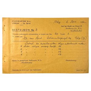 Original WWII Dutch NSB W.A. document regarding NSB overseas caps …