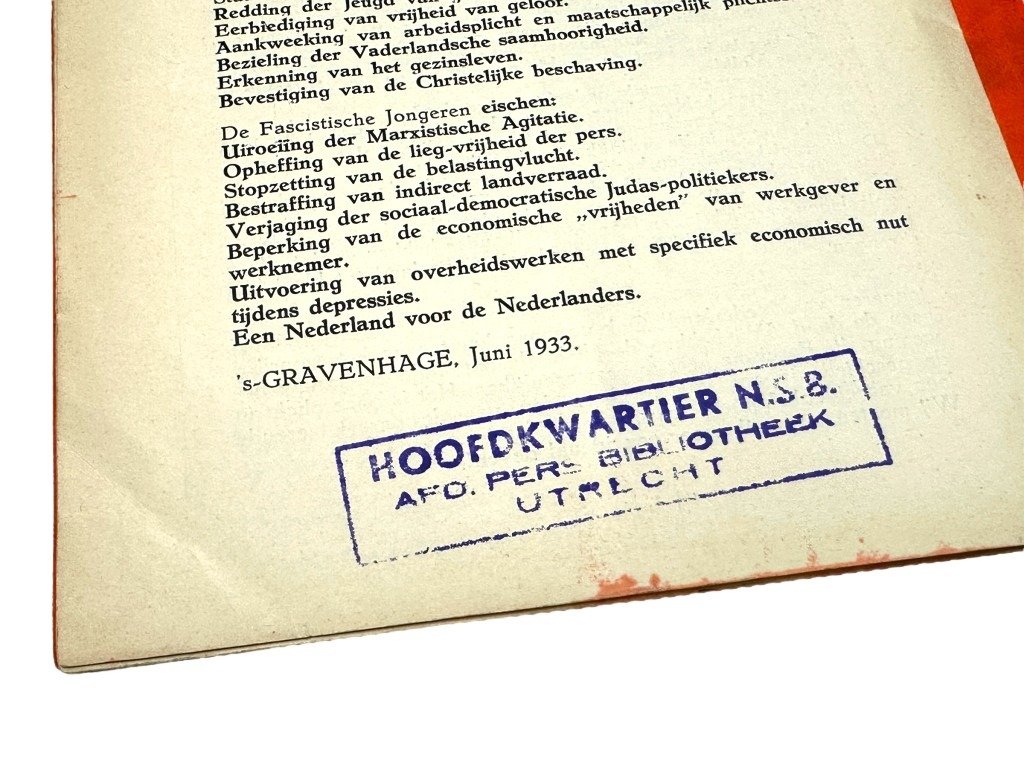 Original 1933 Dutch fascist youth union brochure 'De Jeugd voor Fascisme!' — image 9