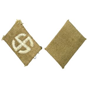 Original WWII Danish SS-Schalburgkorps collar tabs set in khaki