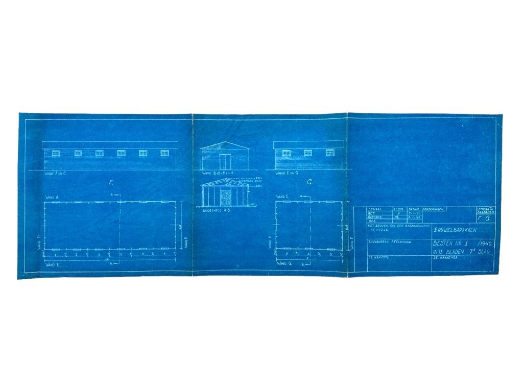 Original 1940 Dutch army blueprints for a barracks camp in Heeze — image 11