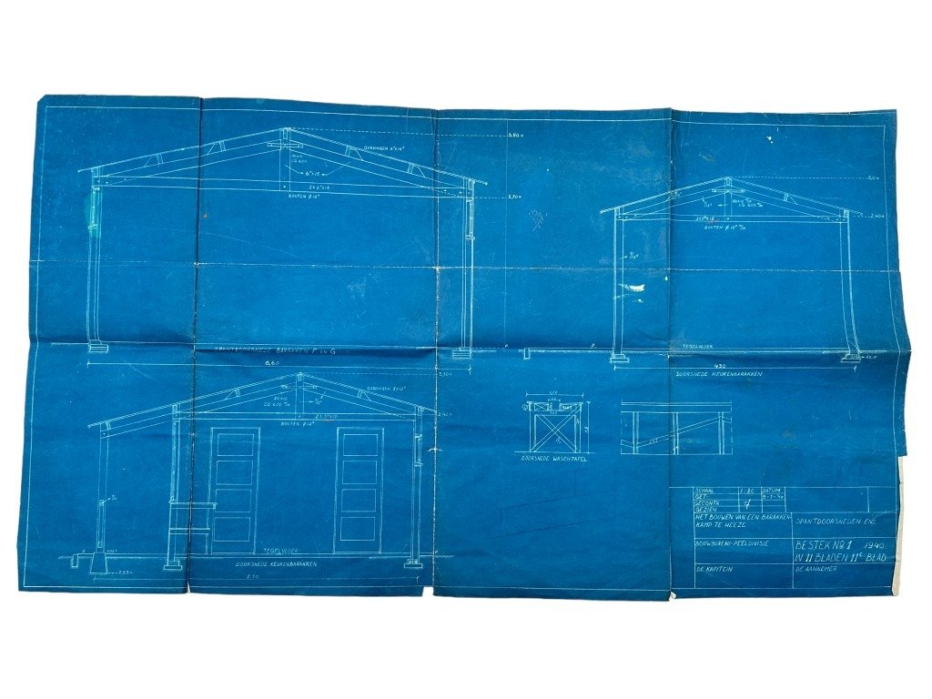 Original 1940 Dutch army blueprints for a barracks camp in Heeze — image 12