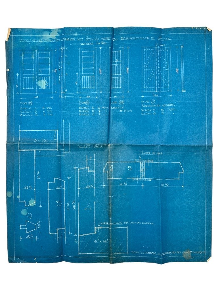 Original 1940 Dutch army blueprints for a barracks camp in Heeze — image 14