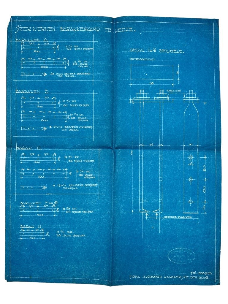 Original 1940 Dutch army blueprints for a barracks camp in Heeze — image 15