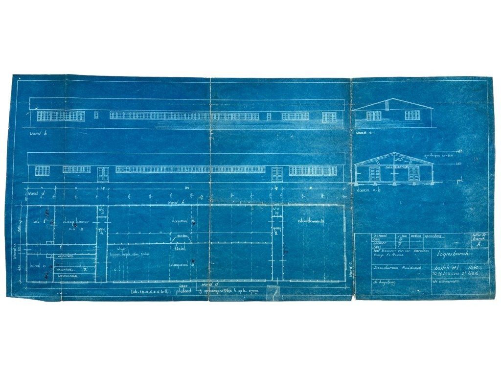 Original 1940 Dutch army blueprints for a barracks camp in Heeze — image 17
