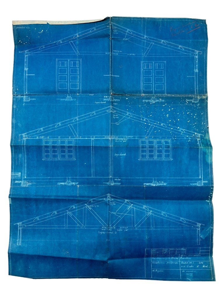 Original 1940 Dutch army blueprints for a barracks camp in Heeze — image 18
