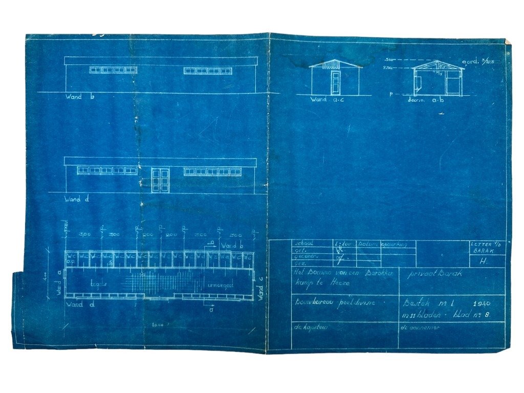 Original 1940 Dutch army blueprints for a barracks camp in Heeze — image 19
