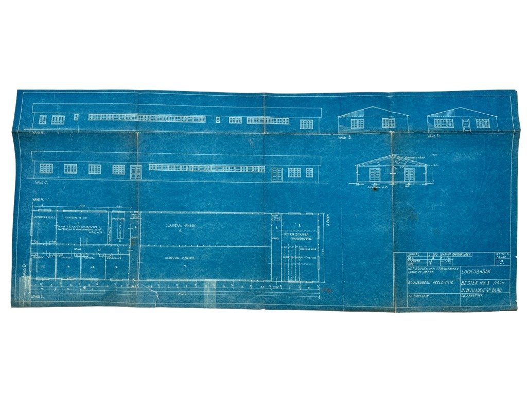 Original 1940 Dutch army blueprints for a barracks camp in Heeze — image 20