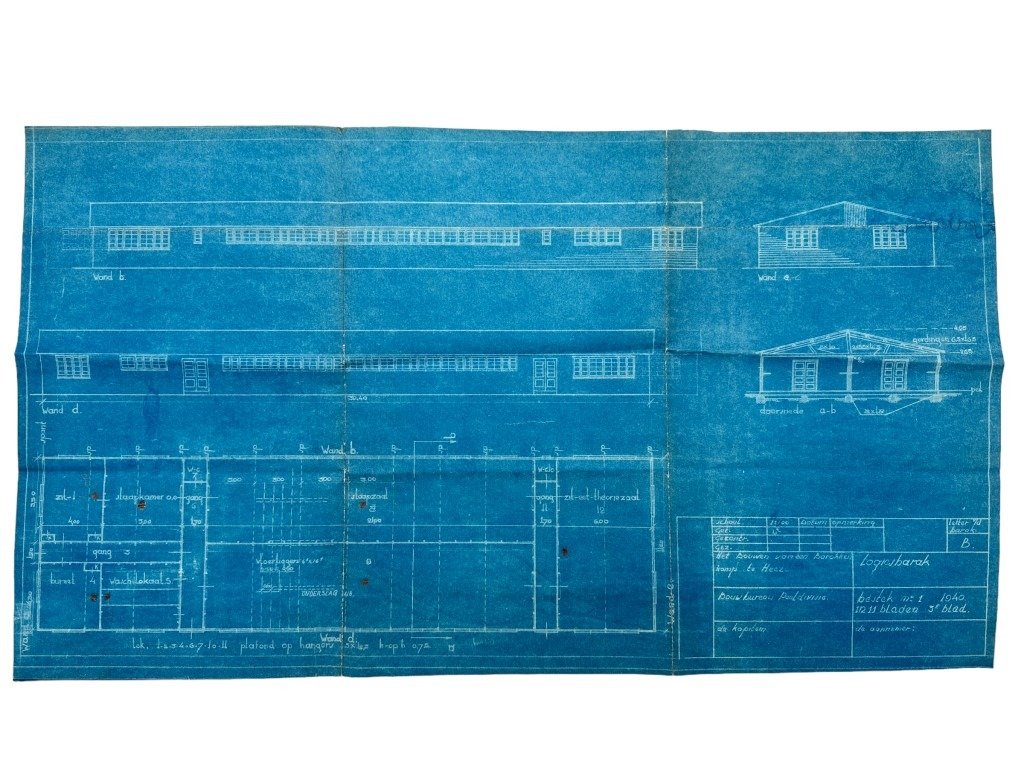 Original 1940 Dutch army blueprints for a barracks camp in Heeze — image 21
