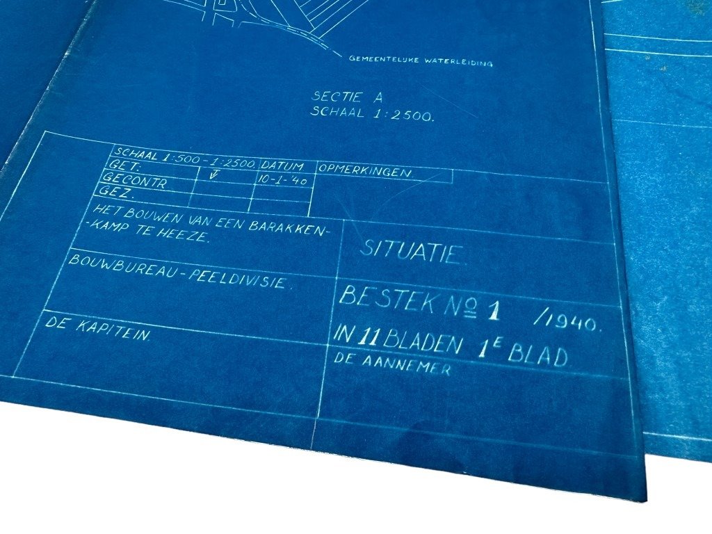 Original 1940 Dutch army blueprints for a barracks camp in Heeze — image 3