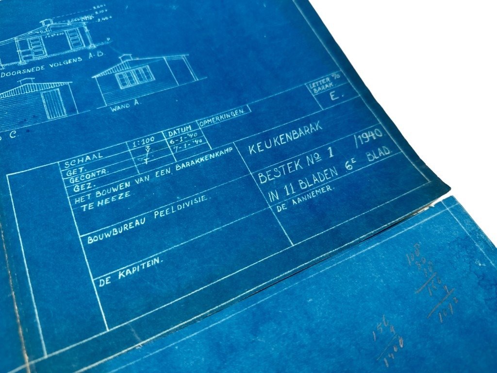 Original 1940 Dutch army blueprints for a barracks camp in Heeze — image 4
