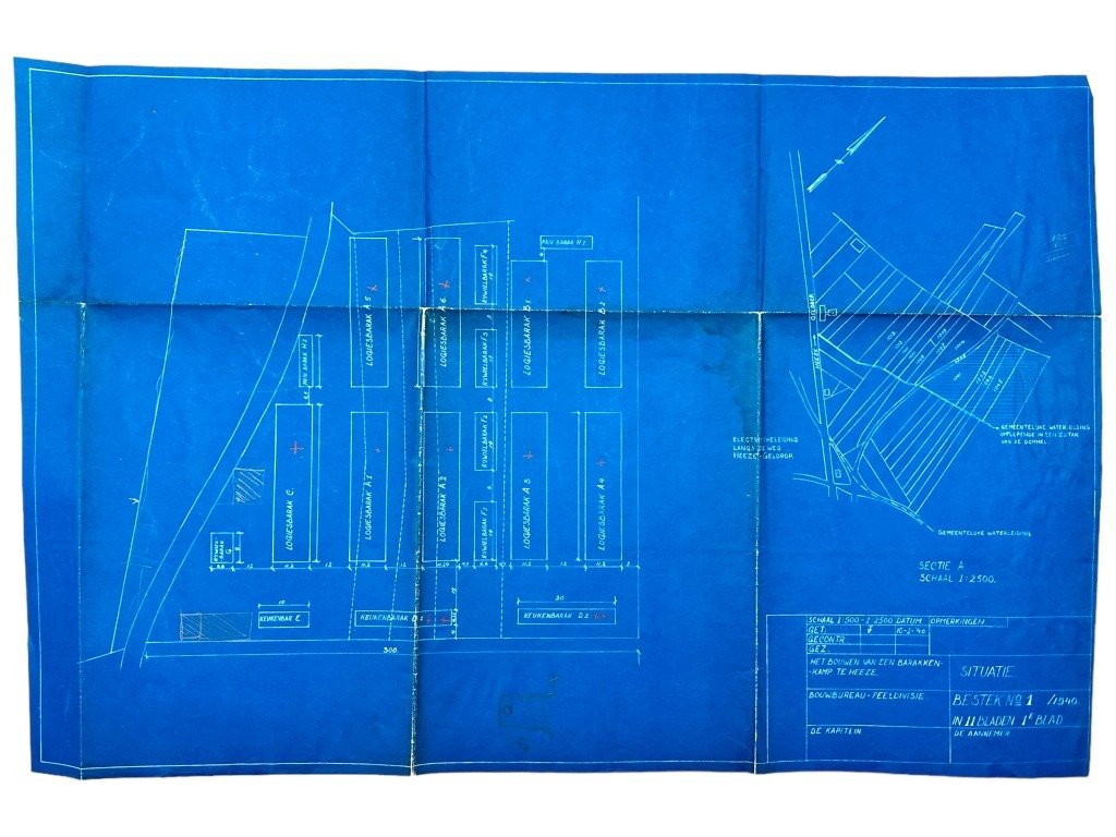 Original 1940 Dutch army blueprints for a barracks camp in Heeze — image 7