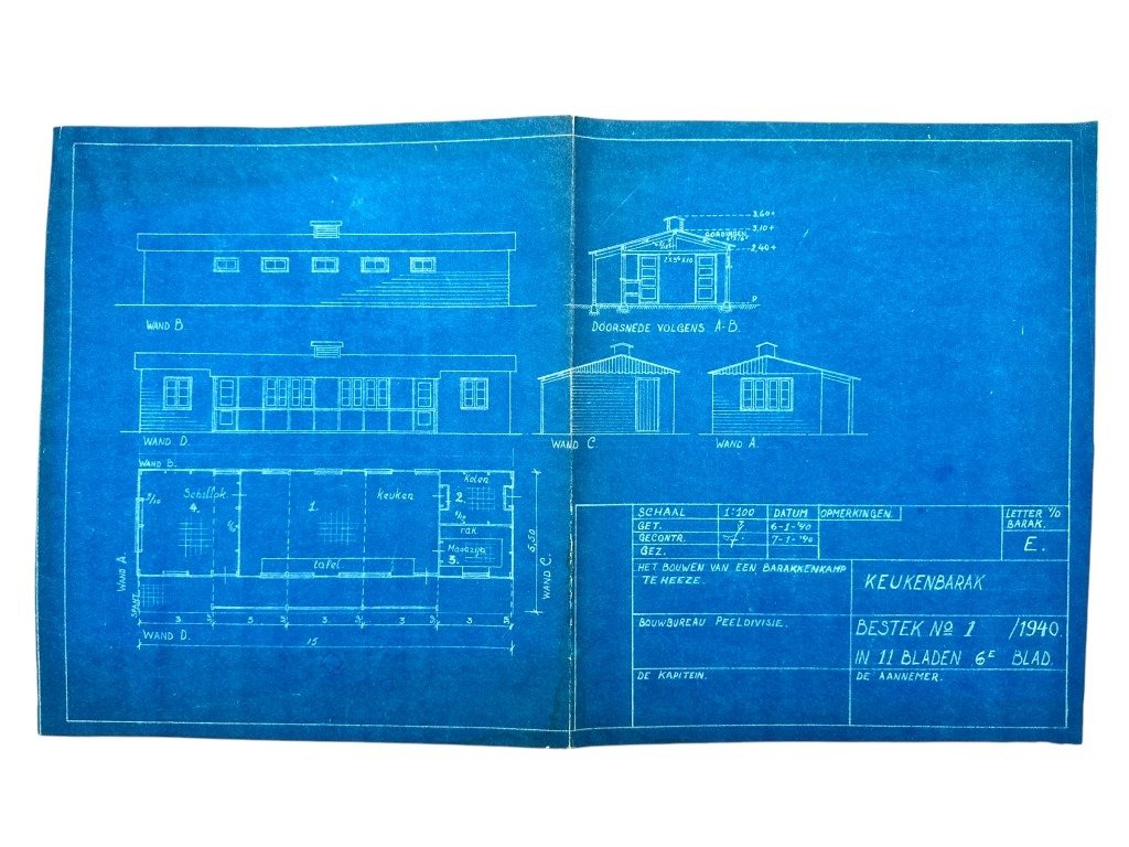 Original 1940 Dutch army blueprints for a barracks camp in Heeze — image 9
