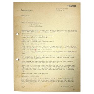 Original WWII Dutch document regarding NSB member and head of …