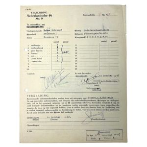 Original WWII Dutch SS statement document from a 'Onderschaarleider' from …