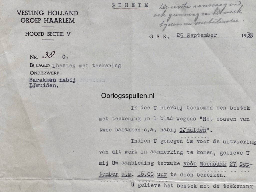 Original Pre 1940 Dutch army building plans for barracks at IJmuiden — image 14