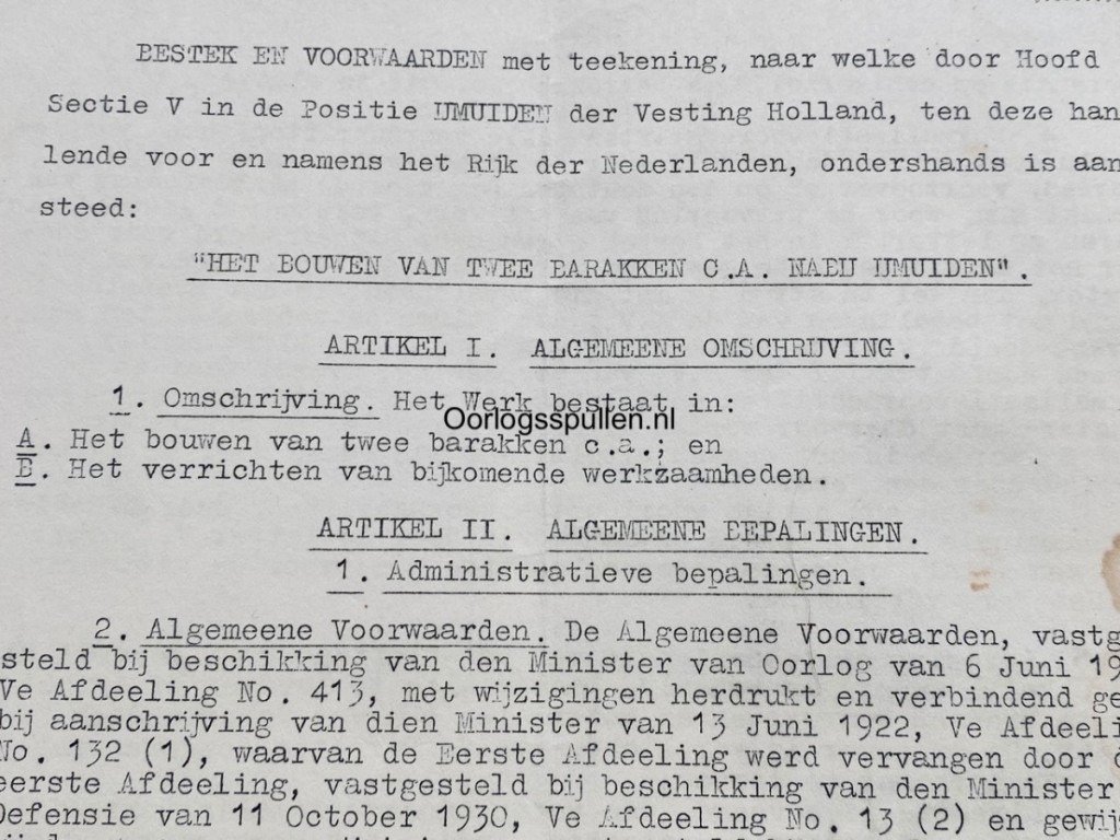 Original Pre 1940 Dutch army building plans for barracks at IJmuiden — image 18