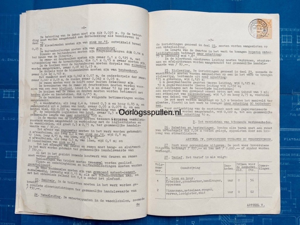 Original Pre 1940 Dutch army building plans for barracks at IJmuiden — image 21