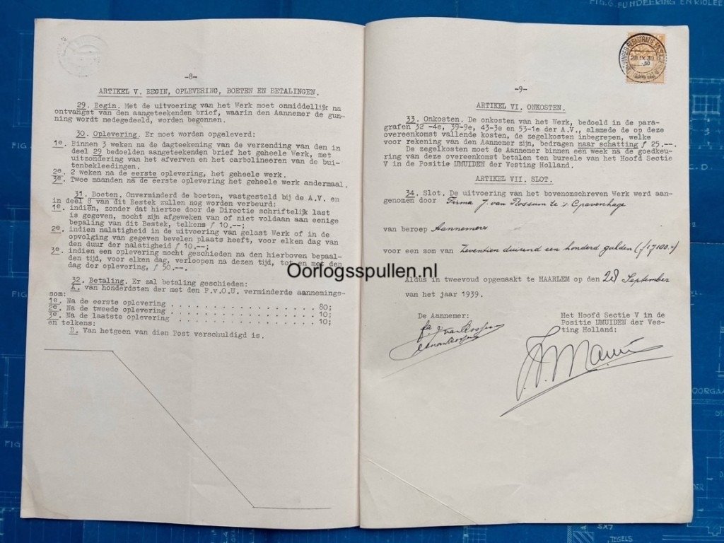 Original Pre 1940 Dutch army building plans for barracks at IJmuiden — image 22