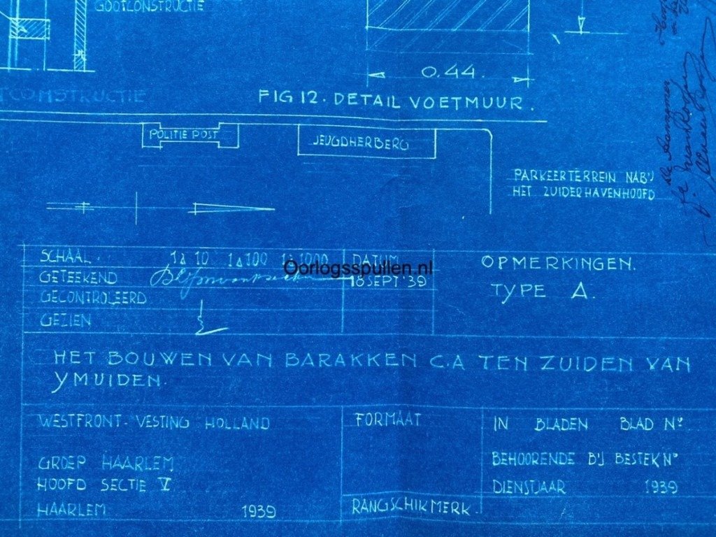 Original Pre 1940 Dutch army building plans for barracks at IJmuiden — image 8