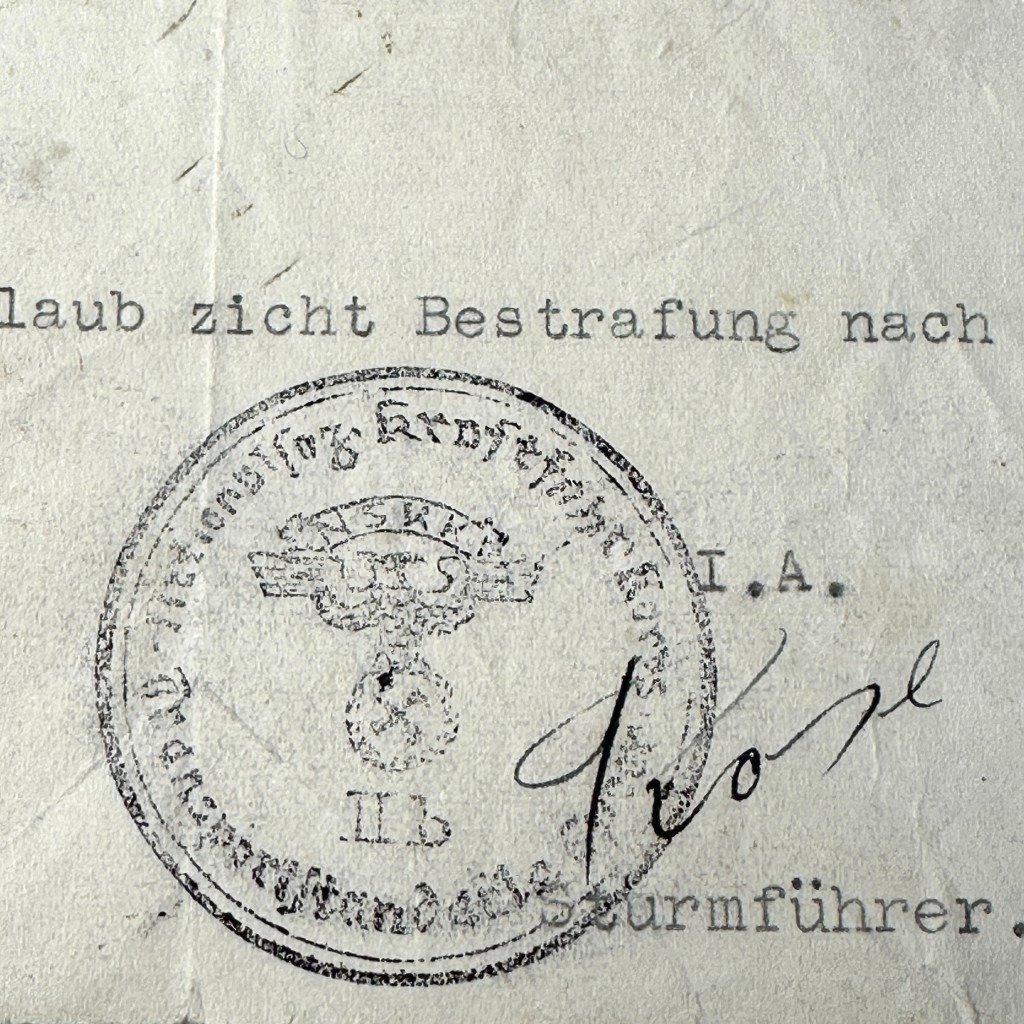 Original WWII Dutch NSKK 'Urlaubschein' — image 5