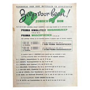 Original WWII Dutch poster 'Zeep voor Been!' for the city …