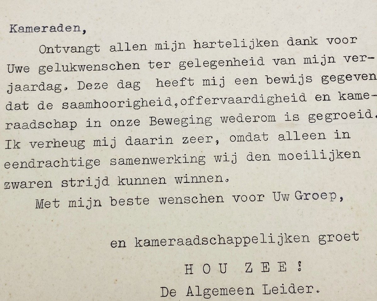Original WWII Dutch NSB leader Anton Mussert letter — image 7