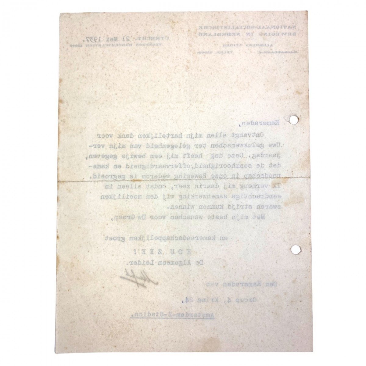 Original WWII Dutch NSB leader Anton Mussert letter — image 8